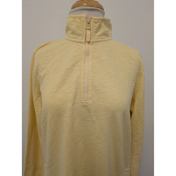 Orvis Butter Yellow 1/4 Zip Pullover 100% Cotton Sweater sz M Casual Preppy - Picture 4 of 10